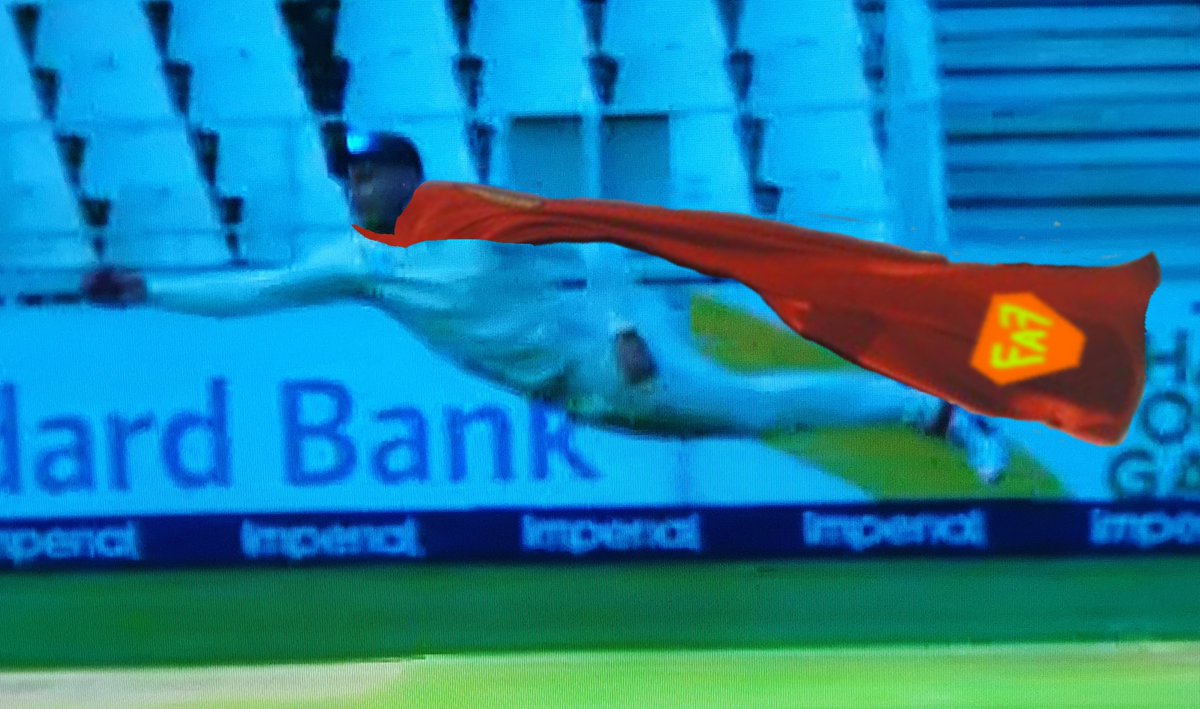 TheCricketPod's tweet image. I've taken the liberty of designing @faf1307's logo for his upcoming superhero series on Netflix. What a catch this was. #SAvENG