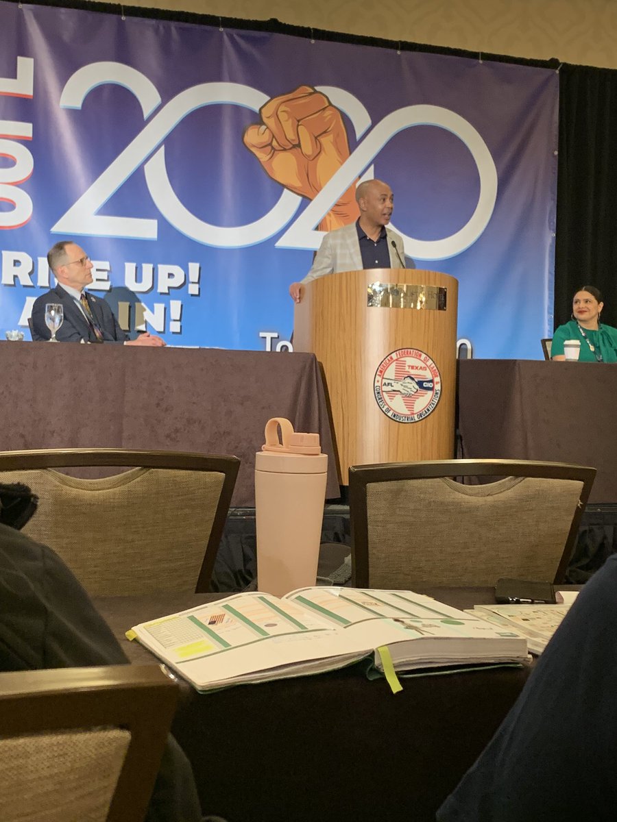 David_LopezJr's tweet image. @Tefere_Gebre addressing the @TexasAFLCIO on the 3rd and final day of 2020 Cope Convention.  #RiseUp #TxLabor2020 #WeBuildTx #IUEC
