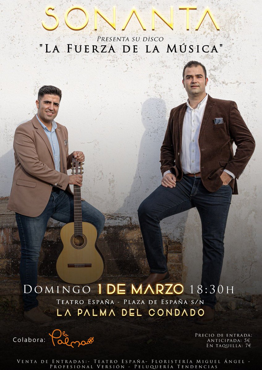 🎤💿 ¡1 de Marzo, presentación de nuestro disco! 💿🎤

Será el próximo domingo 1 de marzo a las 18:30h. en el Teatro España de La Palma del Condado.

¡No te quedes sin tu entrada! Tenemos ganas de poder disfrutar con ustedes de un evento único para nosotros. ¡Habrá sorpresas!
