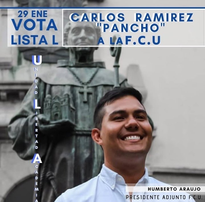 LeopoldoGocho's tweet photo. Este #29Ene #VotaPorLaU

En nuestra #Tachira vota por la #Plancha7, por el equipo que da la cara contra la Tiranía.

Gean Gallanti al C.E del #NUTULA
(@GeanGallanti)
Y María Cubides a la Presidencia adjunta
(@MariaCubides03)

#TodosXLaU #JuntosXLaU
#CarlosRamirezALaFCU https://t.co/USJ7C4nhVr