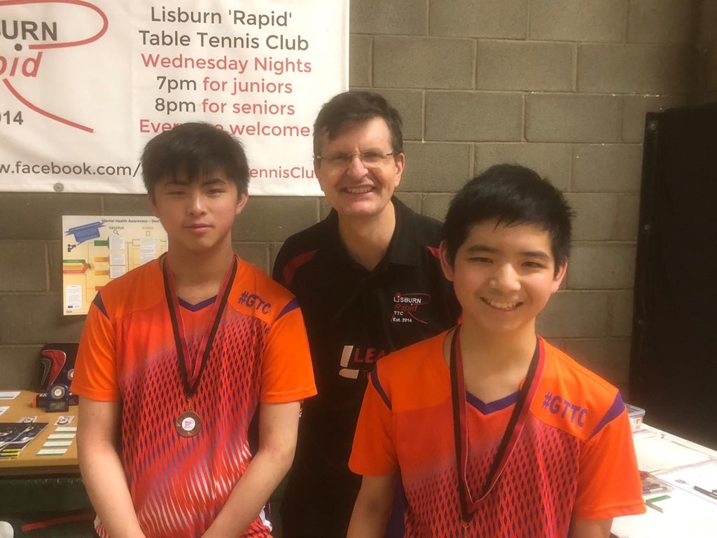 Well done to Dominic and Louis at the Lisburn Challenger narrowly missing out on the semi final places in Division 1 💪🏓