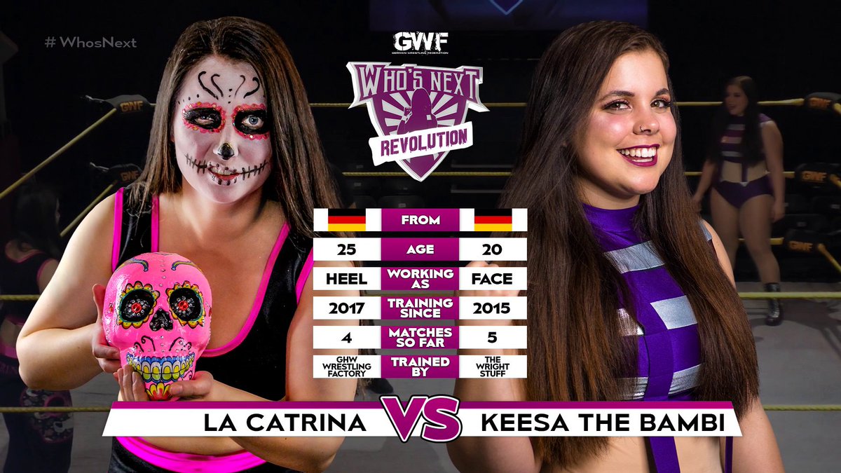 WeAreGWF's tweet photo. Streaming now! Watch Ep5 of #WhosNext here: https://t.co/yO0PQSW82V
#LaCatrina vs. @KeesaTheBambi
Jury: @AngelicoAAA, @WesnaGWF, #MichaelKovac
► Who convinced you more?
#WomensWrestling https://t.co/DZNoKPD4Pi
