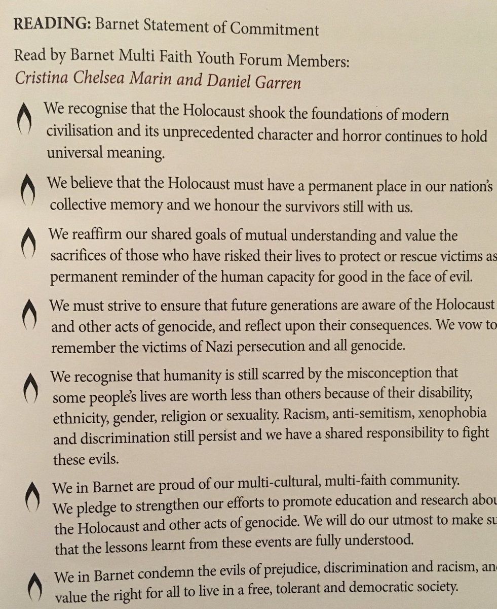 Incredibly moving and powerful #HMD2020 ceremony today by <a href="/BarnetCouncil/">Barnet Council</a>, including saying Kaddsh together. Thanks to <a href="/MiddlesexUni/">Middlesex University</a> for hosting, all speakers, musicians and schools involved, and <a href="/BMFForum/">Barnet Multi Faith Forum</a> #StandTogether