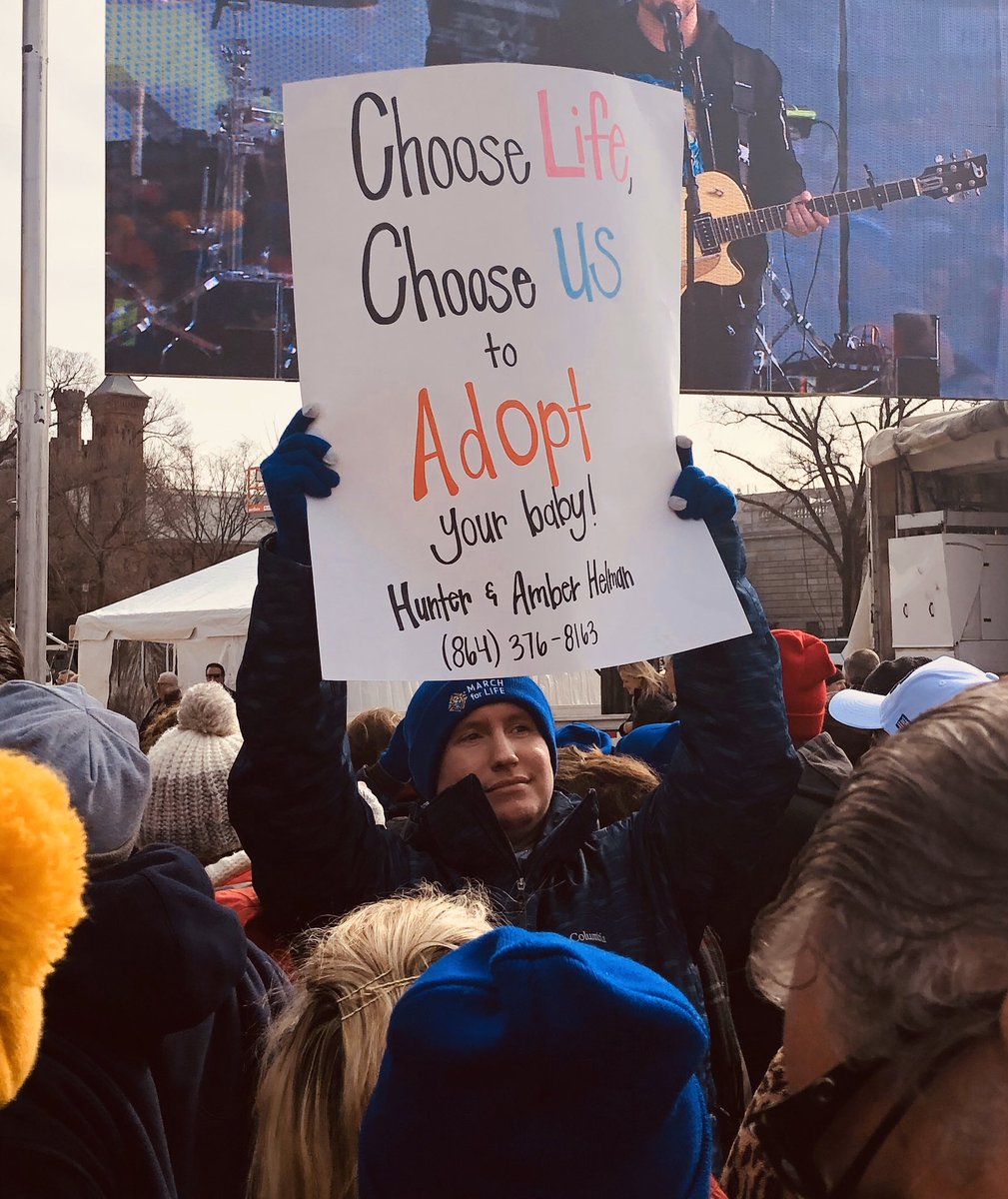 One thing that I seen at the March for Life was this couple and their sign.
Please share this!! If anyone is contemplating abortion maybe they will see this and this wonderful couple will save a life and gain a son or daughter! #whywemarch #iamprolife #prolife #abortion #adoption