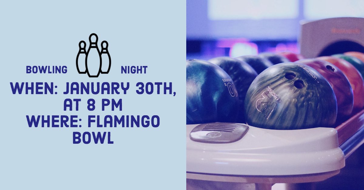 CatholicFYA's tweet photo. Hey everyone!!! We will be having a Bowling Night on January 30th starting at 8 PM @ Flaming Bowl. Come Join us in fellowship with other young adults. https://t.co/XfcvMHqo4j