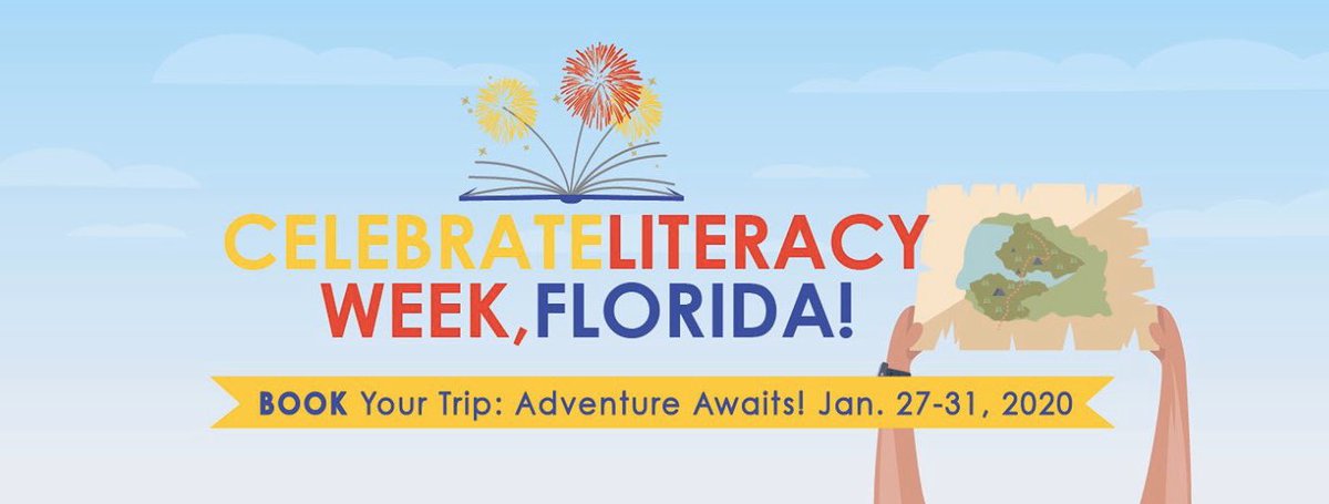 EducationFL's tweet photo. Are your bags packed? Do you have your tickets? CELEBRATE LITERACY WEEK, FLORIDA! starts tomorrow! #FLEdu #FloridaCelebratesLiteracy @PNCBank https://t.co/Fa170plUUz