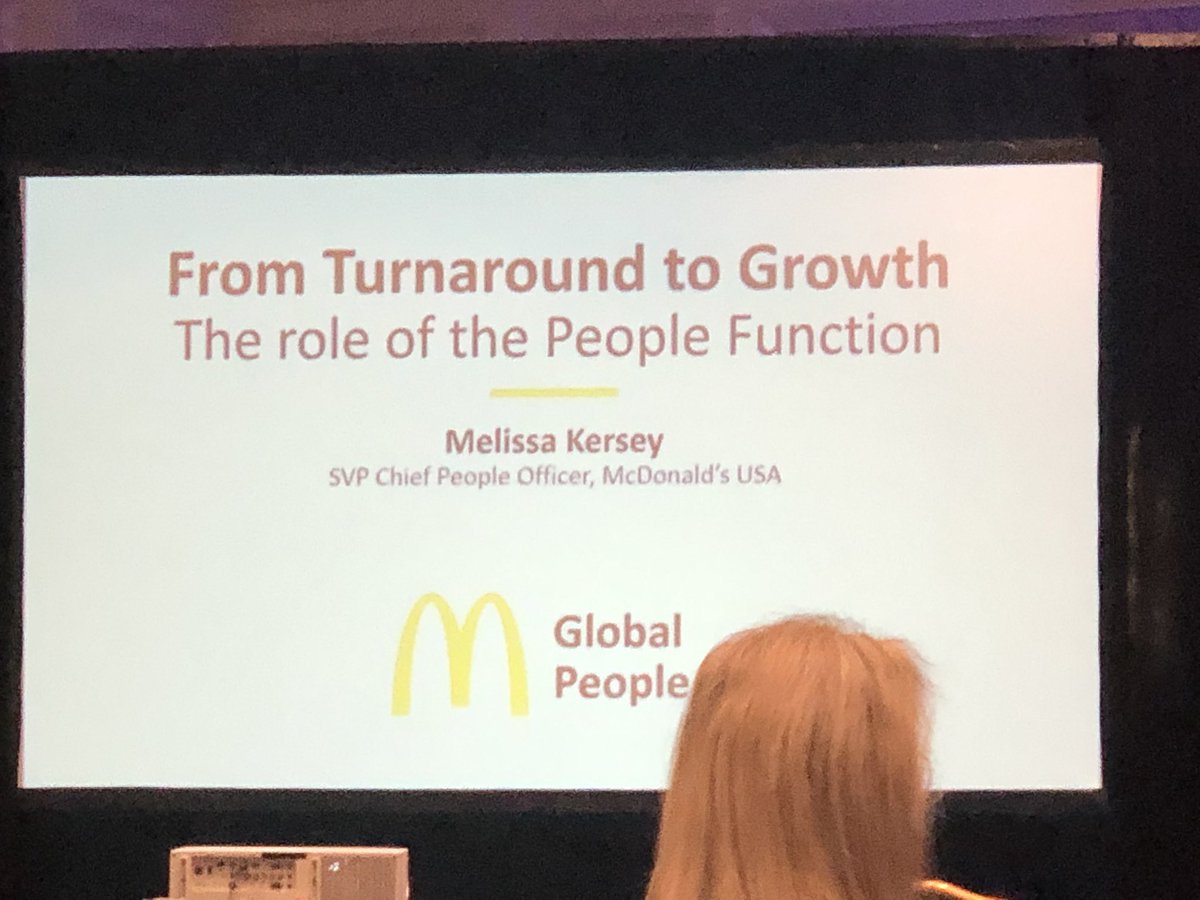 nmirchi's tweet photo. Melissa Kersey, @McDonalds US #chro shares the company’s turnaround story- be innovative and creative with people. #chroexchange #leadership #talent https://t.co/ebxoqTf9uU