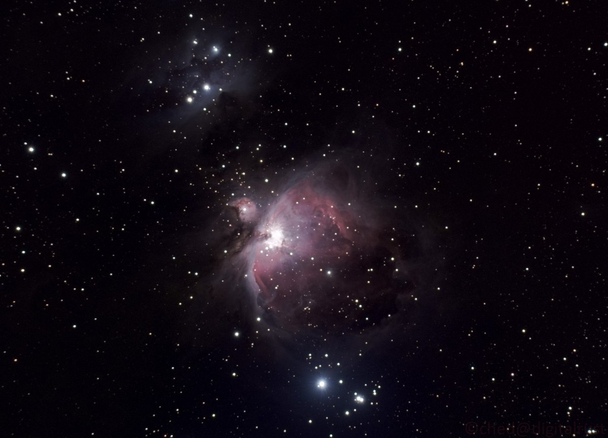 chedcheddles's tweet photo. It's that time of year again.....M42 & SH2-279 in Orion.
Just over an hour of 120 sec exposures stacked in APP and processed in #Startools. #zwo #astropixelprocessor https://t.co/Nk77XMubZG