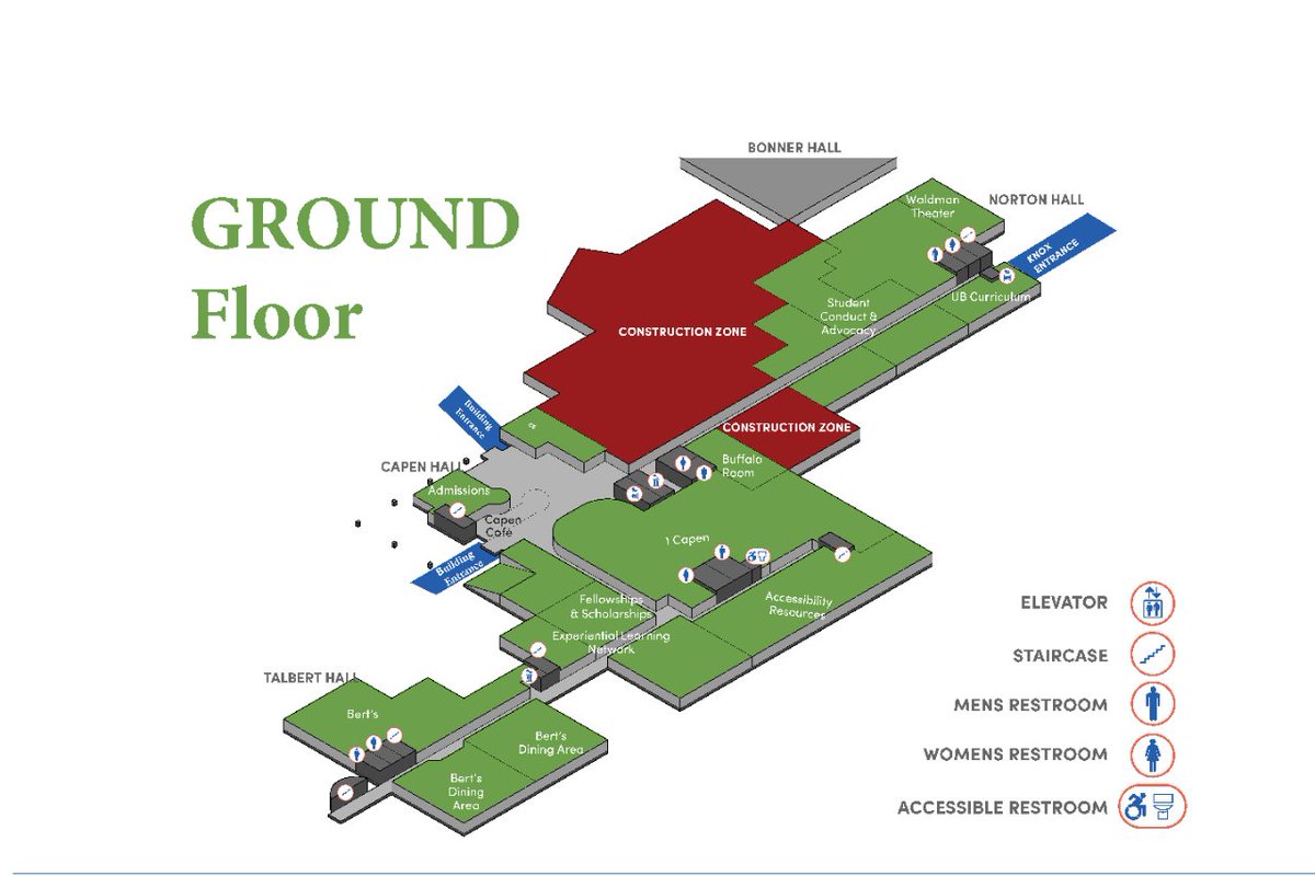 Map of the construction of the ground floor of Capen, Talbert and Norton