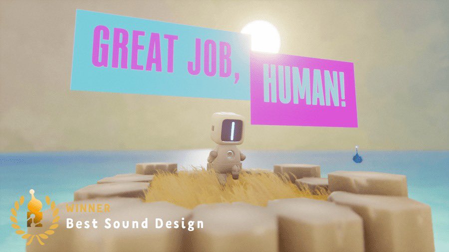 Listen Up! The next award is for Best Sound Design! 

Great job, @vvandermedia! Great Job, Human has won! 

Tune in the #ImpyAwards here: twitch.tv/media_molecule 

#DreamsPS4 #MadeInDreams
