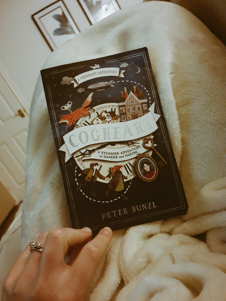 What a Sunday should be spent doing! Absolutely loved reading Cogheart by @peterbunzl for Year 6's Book Club. I may have read ahead to the end by accident! 🙊👩🏻‍🦰💟