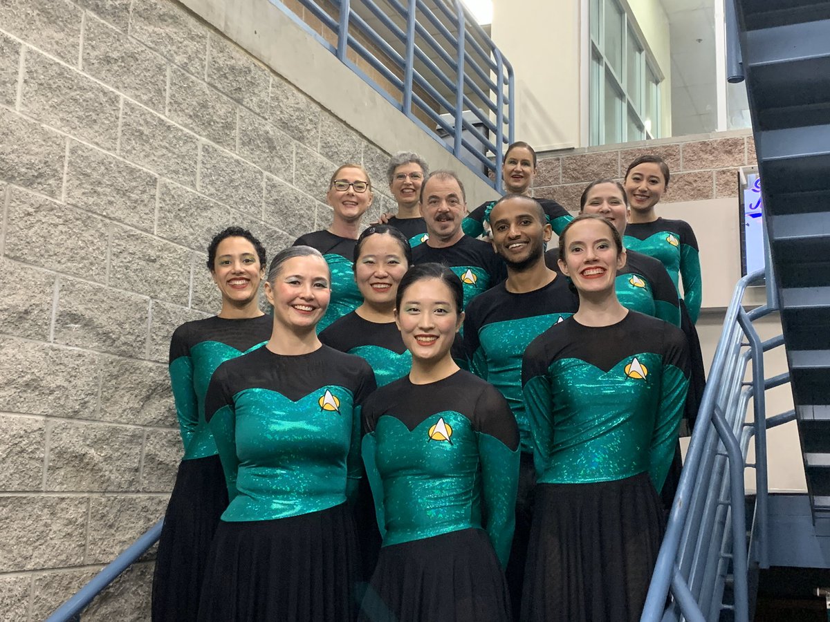My synchro team in our Star Trek costumes all smiling at the camera