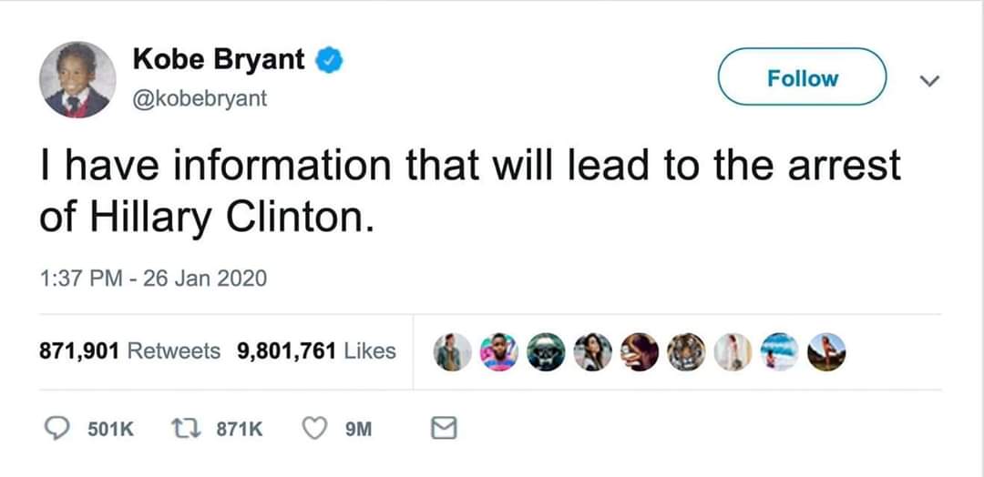 jasonlumberjack's tweet photo. What did he know? #KobeBryant #HillaryClinton #ohsh*tnotagain https://t.co/16Tr7RL67k