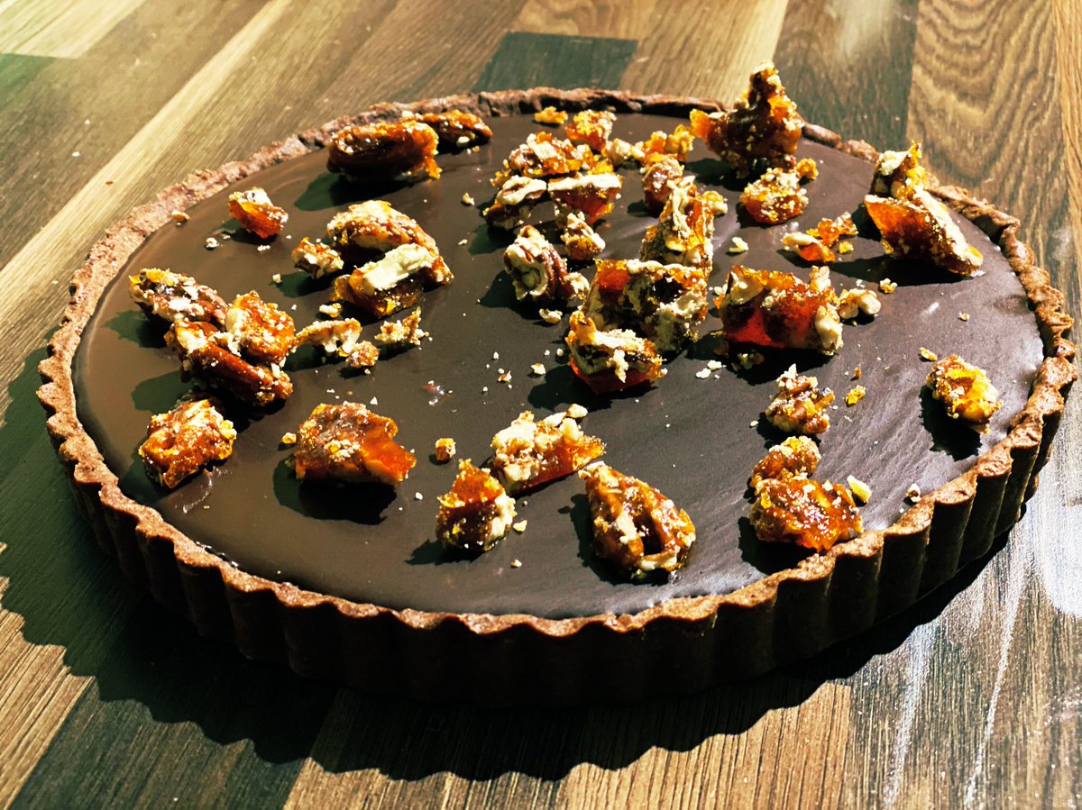 Fabulous recipe once again by <a href="/paul_a_young/">paul.a.young</a> salted chocolate tart with candied pecans