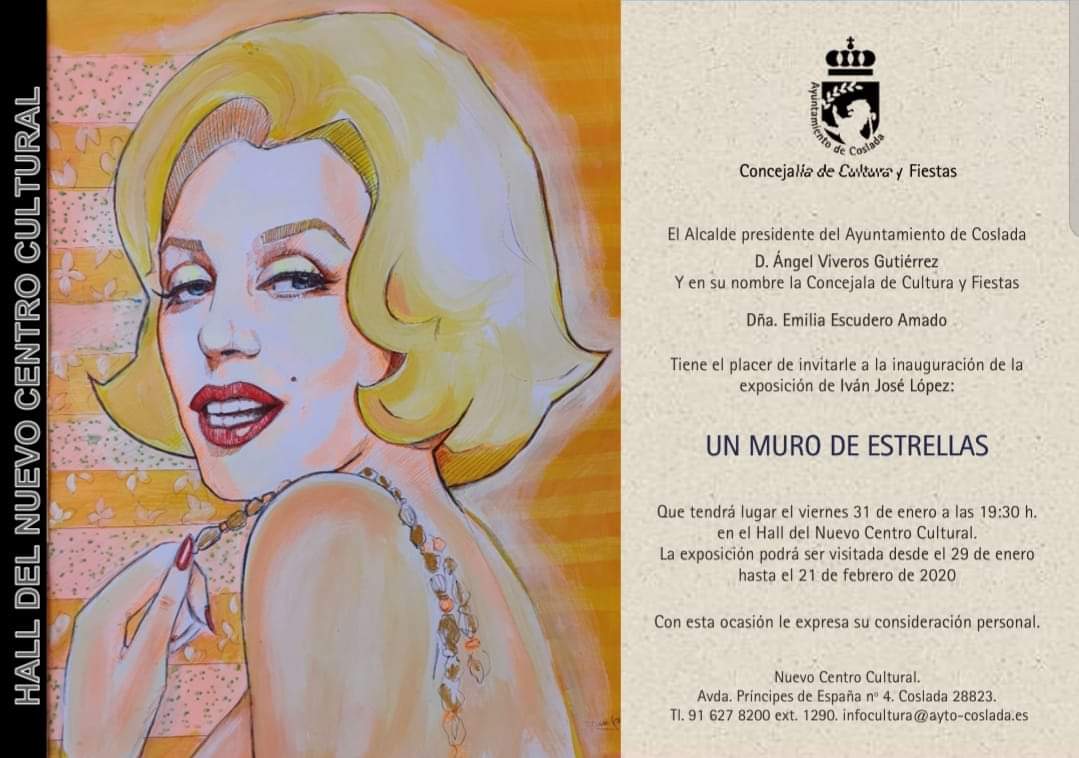 antoniohuesa's tweet photo. este proximo dia 31 el artista Ivan lòpez inaugura la exposición #murodeestrellasII bajo el marco de festival de cine español de #Coslada https://t.co/4X4ayIYg9I
