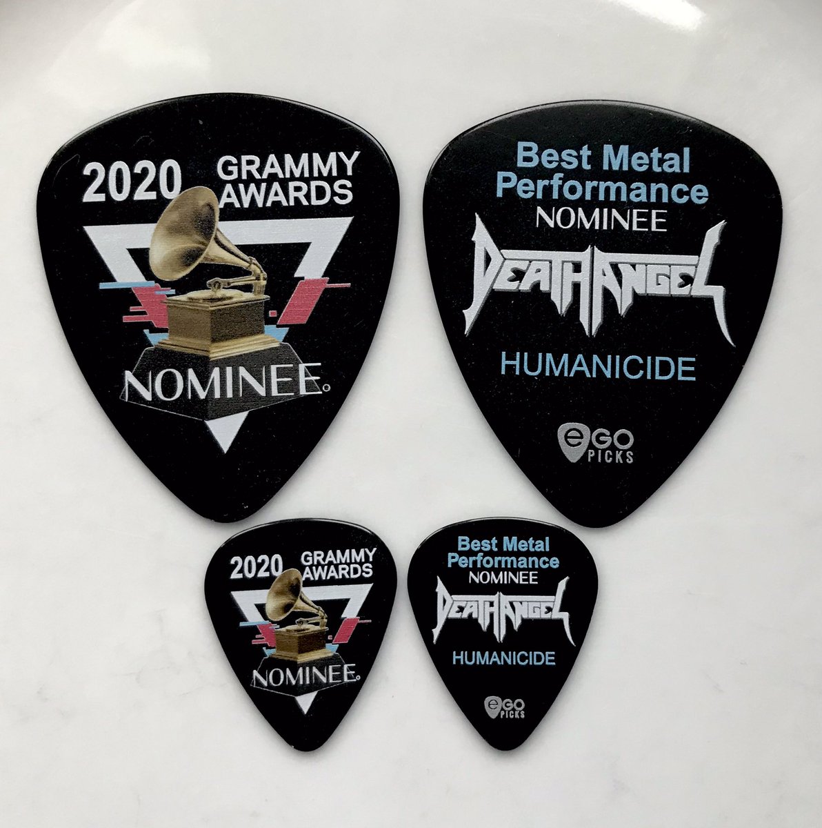 EGOpicks (@egopicksllc) on Twitter photo Wishing the fellas from <a href="/deathangel/">Death Angel</a> the best of luck at The Grammy Awards tonight! Our fingers are crossed for ya!! 🤞🏻🤘🏻#grammys2020 Wishing the fellas from <a href="/deathangel/">Death Angel</a> the best of luck at The Grammy Awards tonight! Our fingers are crossed for ya!! 🤞🏻🤘🏻#grammys2020