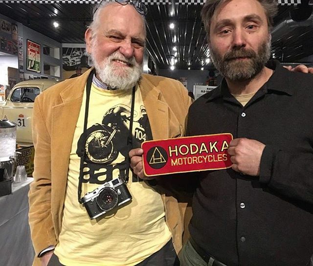 Scenes from the ball: the great Jack Booth gives @sayre_anthony a totally awesome vintage #hodaka patch at the #uscra banquet last night
#jackbooth #motorcyclerepair #vintageandspecialty 
#vintageracing #vintagemotorcycleracing #motorcycleshop #tfma #turnersfalls #greenfield…