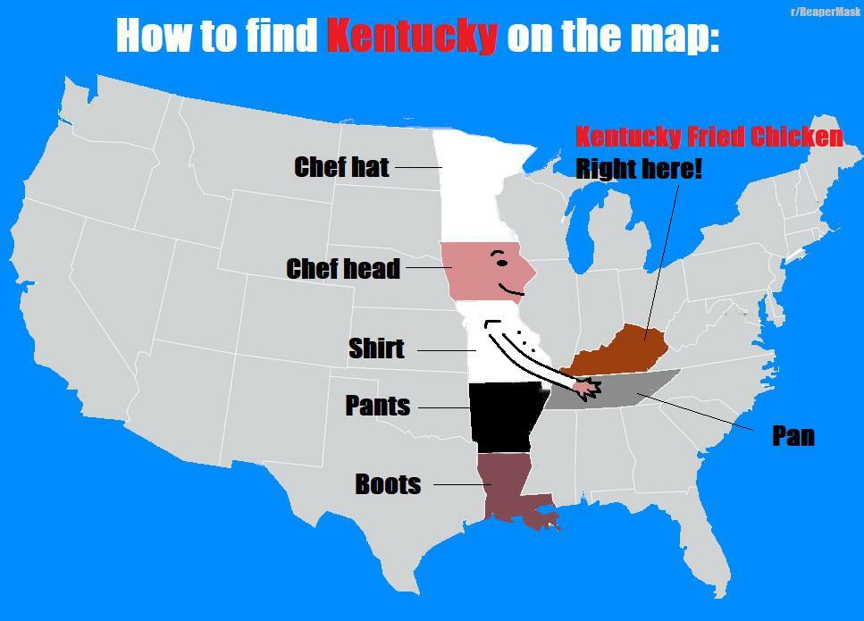 "How to find Kentucky on the map!" (via ReaperMask on Reddit)