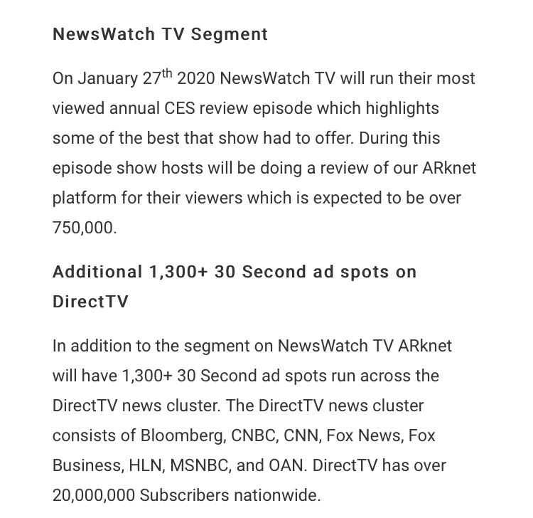 Greenthumbs333's tweet photo. $TTCM
Be sure to see NewsWatchTV AMC #CES2020 ARKNET Review Episode.
@DirectTV Ad Campaign begins.
#ARKNET2020 https://t.co/SAUHyGn3HP