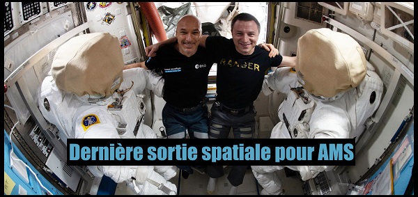 idariane's tweet photo. [blog] Dernière sortie spatiale #spacewalkforams pour @astro_luca
et @AstroDrewMorgan 
#AMS02 va pouvoir recommencer ses opérations @CERN 
https://t.co/UW6S4jMQkQ https://t.co/zZz0R2vOE7