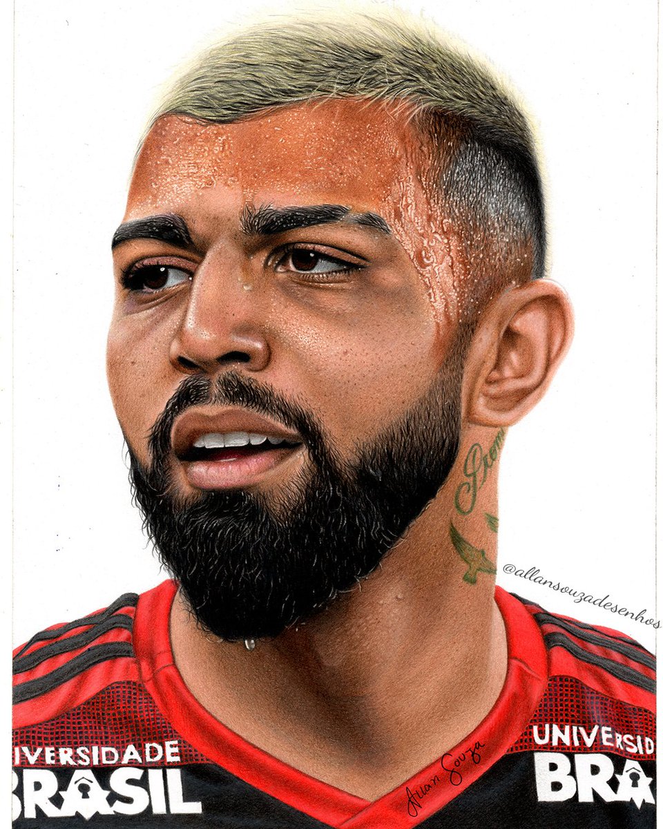 Ontem postei um video eu fazendo alguns detalhes do desenho do <a href="/gabigol/">Gabriel B.</a>. Esse é o desenho finalizado. Peço ajuda de vcs pra compartilhar meu trabalho e marcar o gabigol. 
Me sigam no insta @allansouzadesenhos