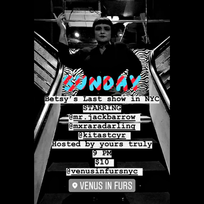 Betsy's Big Adventure @ Venus In Furs - Sunday January 26th 9pm facebook.com/venusinfursnyc #burlesque #sideshow #drag