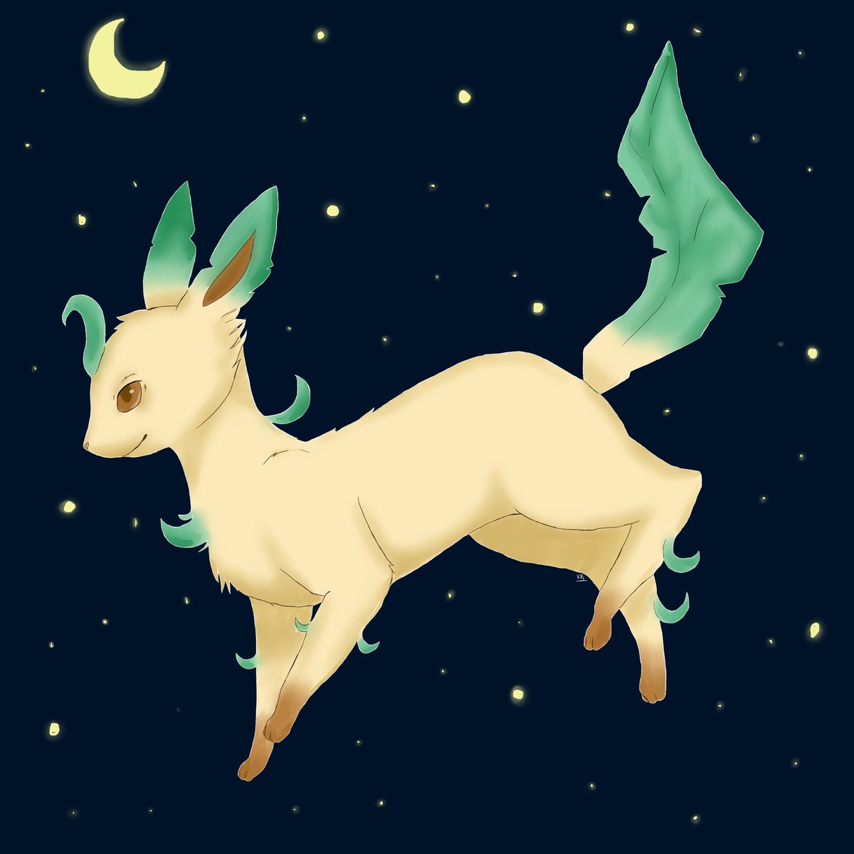cloudgloss's tweet photo. an eevee may change, but the heart that beats inside it remains the same • i love leafeon definitely an underrated eeveelution! #leafeon #pokemon #eeveelution #digitalart https://t.co/LfUKcpbLY1