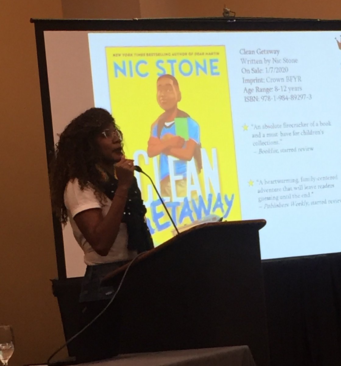 HornBook's tweet image. Nic Stone + Rebecca Stead present at lunch @randomhousekids   @getnicced + @rebstead #alamw20 #alamw2020
