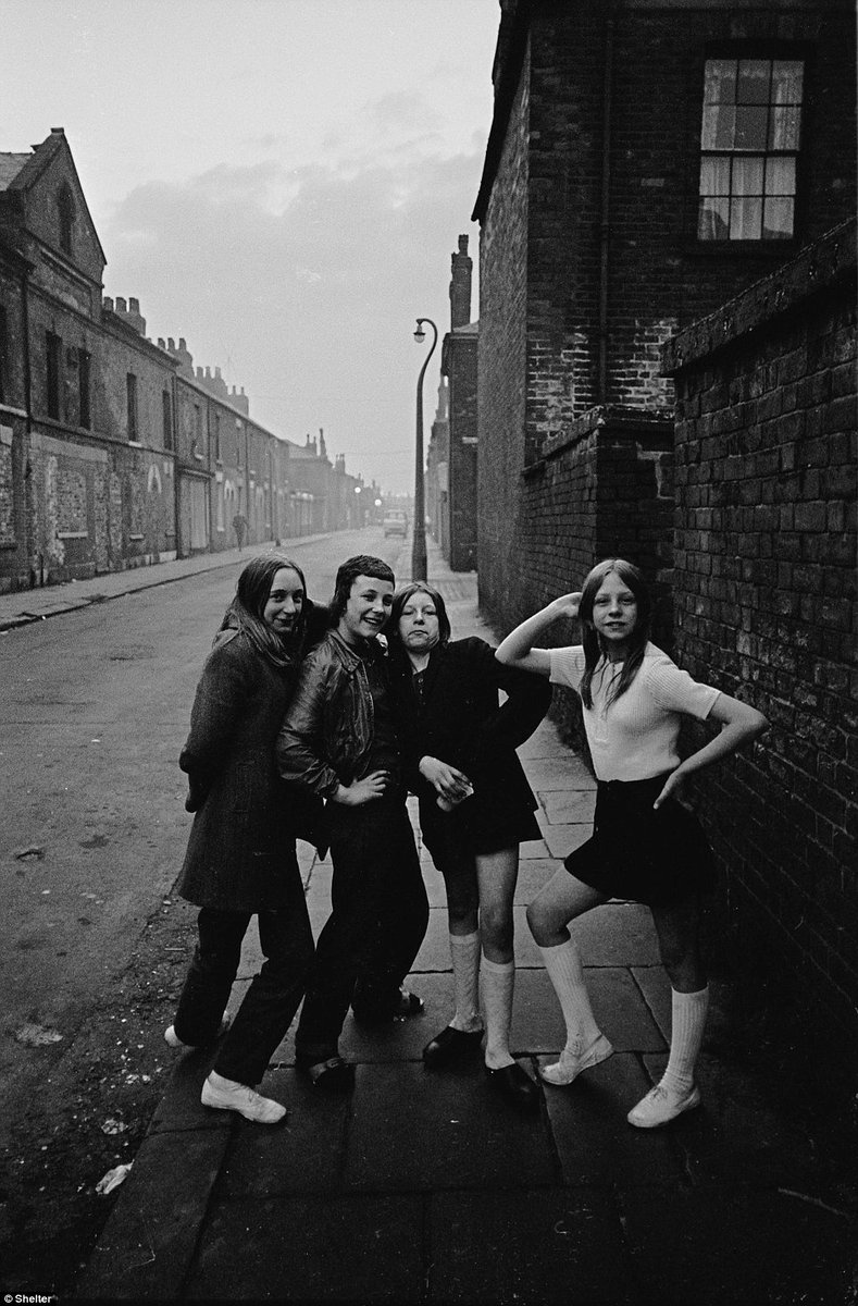 The Art of Album Covers .Teenage girls at dusk in Salford, Manchester, 1969.Photo Nick Hedges .Used by  @SteveMasonKBT on the 2019 release, About the Light.