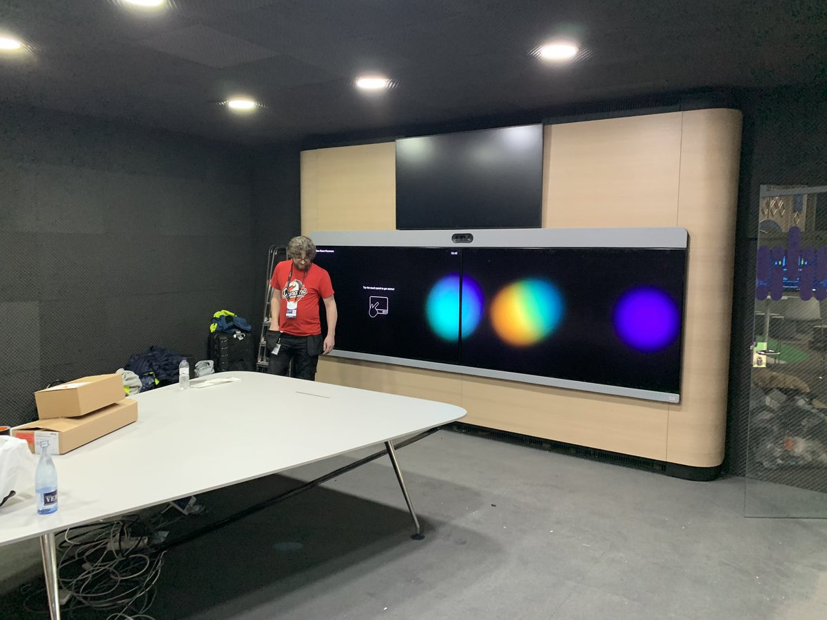 It started as a crazy #semaker idea. Now it’s here @ #CLEUR ! - come and see our purpose-built Cisco Room Panorama <a href="/CiscoCollab/">Cisco Collaboration</a> showcase in Hall7 + win a desk pro! #lovewhereyouwork #wearecisco #collaboration