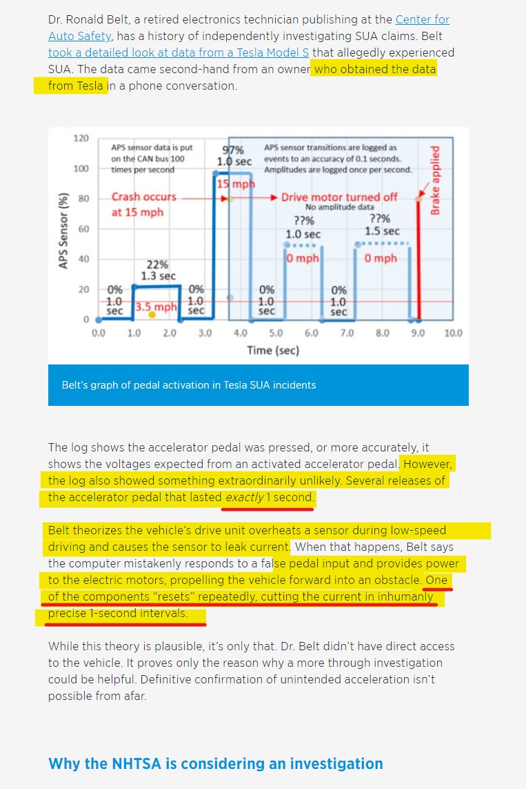 ton_aarts's tweet image. Beste autojournalisten van NL

Een tip

Ik zou dit artikel eens héél goed lezen. En daarna Tesla vragen hoe volgens hun eigen data een klant met een exacte (!) intervalfrequentie van 1,0 seconde vier keer het gas kan intrappen en loslaten.

digitaltrends.com/cars/tesla-sud…