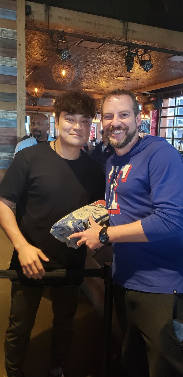 Shin Soo Choo and I came out this weekend to see the progress of Globe Life Field. We think it i is coming along great!! <a href="/Rangers/">Texas Rangers</a>