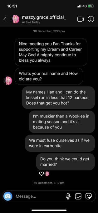 OH EM G  Got these screenshots from a fan thismorning 😭🤣🤣🤣 https://t.co/8f6MySpa3z