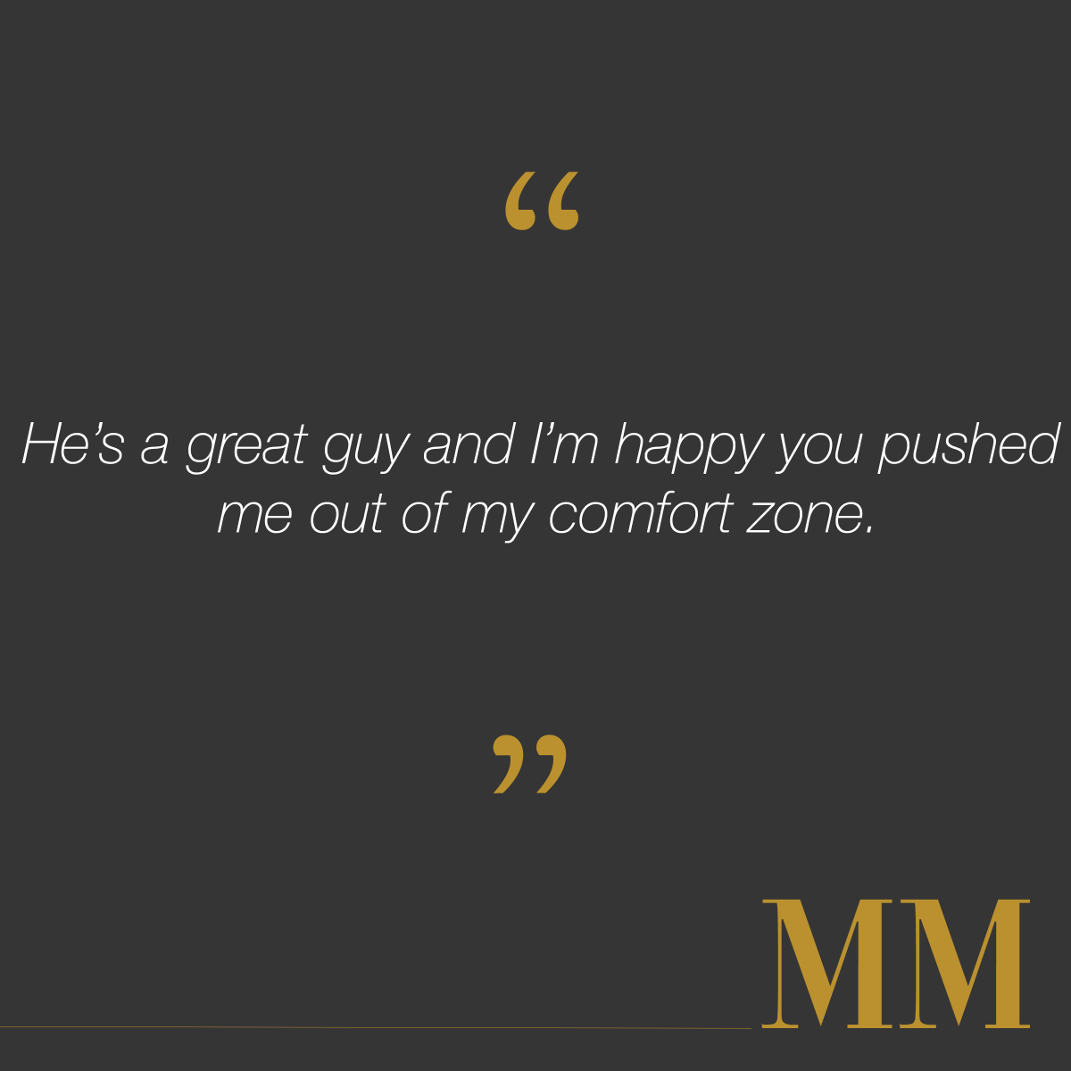Get out of your #comfortzone and #date someone you normally wouldn't...they might surprise you!

Our #Matchmakers become your confidant and cheerleader as you two work together to find your perfect match. Meet our team at MidwestMatchmaking.com. 
#single #matchmaker #matchmaking