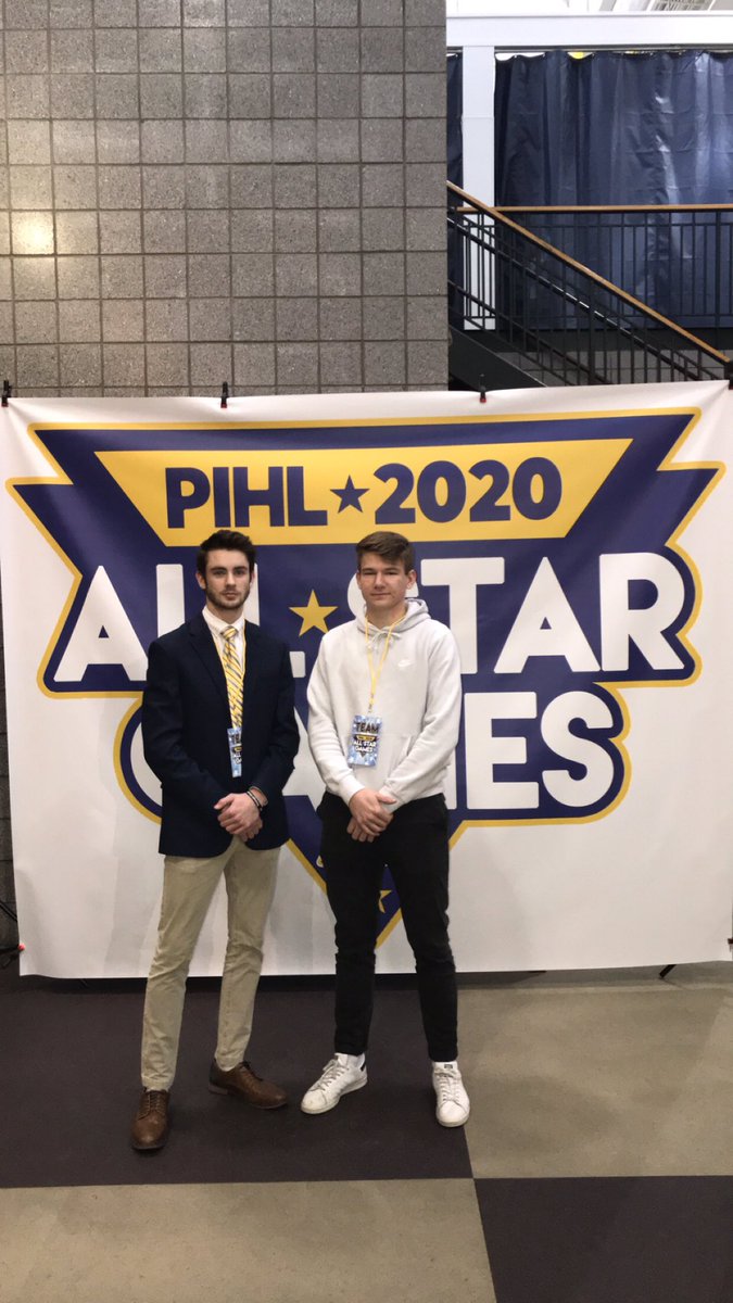 _Mars_Hockey's tweet photo. Seniors Hudson Finn and Danny Mitchell represented Mars in today’s PIHL AA All-Star Game. #PlanetProud https://t.co/WIckg822pV
