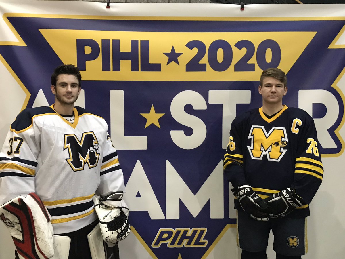 _Mars_Hockey's tweet photo. Seniors Hudson Finn and Danny Mitchell represented Mars in today’s PIHL AA All-Star Game. #PlanetProud https://t.co/WIckg822pV