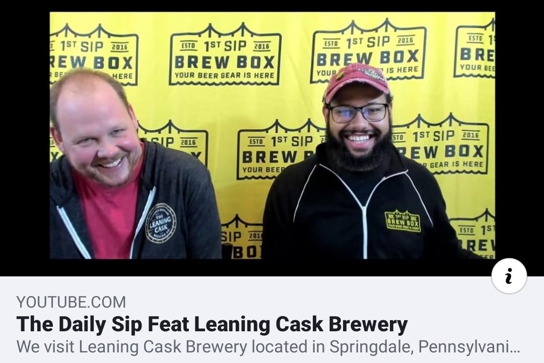 On this episode of The Daily Sip we visit <a href="/leaningcask/">Leaning Cask Brewing Company</a> and hear their riveting journey from their international travels and brewing methods to the dog inspired taproom and brews. youtu.be/HAD37eW2wbA
 #firstsipbrewbox #yourbeergearishere #VeteranOwned #garyveechallenge #beer