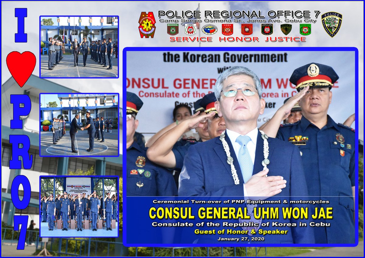 pro7official's tweet photo. Arrival Honor of the Guest of Honor &amp; Speaker, CONSUL GENERAL UHM WON JAE, Consulate of the Republic of Korea in Cebu.
#PRO7PIO
#LETSvalDOIT
#PNP 
#PATROLPLAN2030
#PNPKakampiMo
#ChiefPNPGamboa https://t.co/mCWavNPGvB