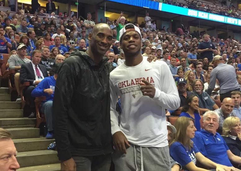 OU_MBBall's tweet photo. A legend on the court. 

A global ambassador for our sport. 

An icon of our generation. 

From all of us in the Oklahoma Basketball Family - Thank You, Kobe. https://t.co/EmlDnQtTf4
