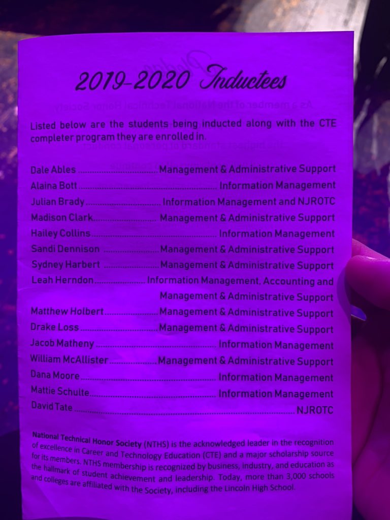 LincolnHighWV's tweet photo. Lincoln High School held induction ceremonies tonight for our National Technical Honor Society.  The first one in the county!! Great job!! 🐾 #CougarProud https://t.co/4edDrY94cQ
