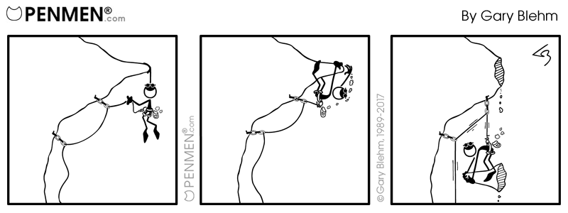 PENMEN® Sequential Art #Comicstrip #comicstrips #webcomic #webcomics #comix #rockclimbing #climbing #climber #rockclimber #climbinggear #gocomics #drawing #doodle #pens #penandink #comics PENMEN.com