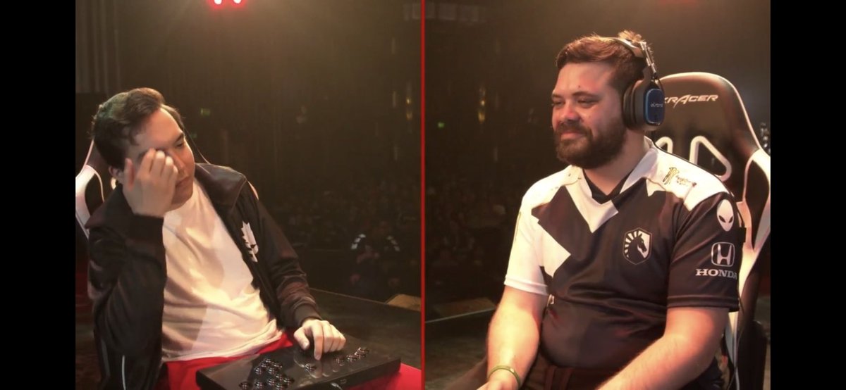 skankcore's tweet photo. That reverse sweep @LiquidHbox just pulled against hax$ was some of the best Melee I’ve ever seen in my life. This smirk on his face after losing game 2... #DownloadComplete #G7 #SSBU #SmashUltimate https://t.co/N5sxAEWzPS