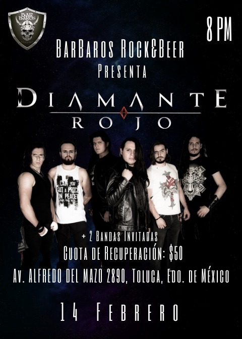 Nueva fecha en puerta Diamantes!!! Nos vemos en Toluca este 14 de Febrero #Toluca #DiamanteRojo #ElLlantoDelRey @ASPProductionsQ