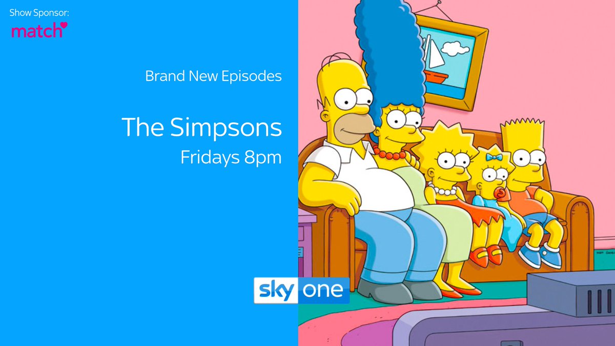 TVAddictsUK's tweet photo. Doh! Actually no, I should say WooHoo! 

New episodes of The Simpsons are here in the UK catch new episodes of it Fridays at 8 on Sky One (@skytv) #TheSimpsons #SkyOne https://t.co/13rFySqoJE