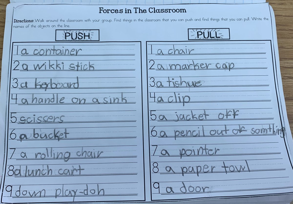 MrsBeckman1st's tweet image. We had fun going on a scavenger hunt in the classroom looking for forces of motion, things we could push and pull! #sciencerocks #forcesofmotion @LaurelOakElem