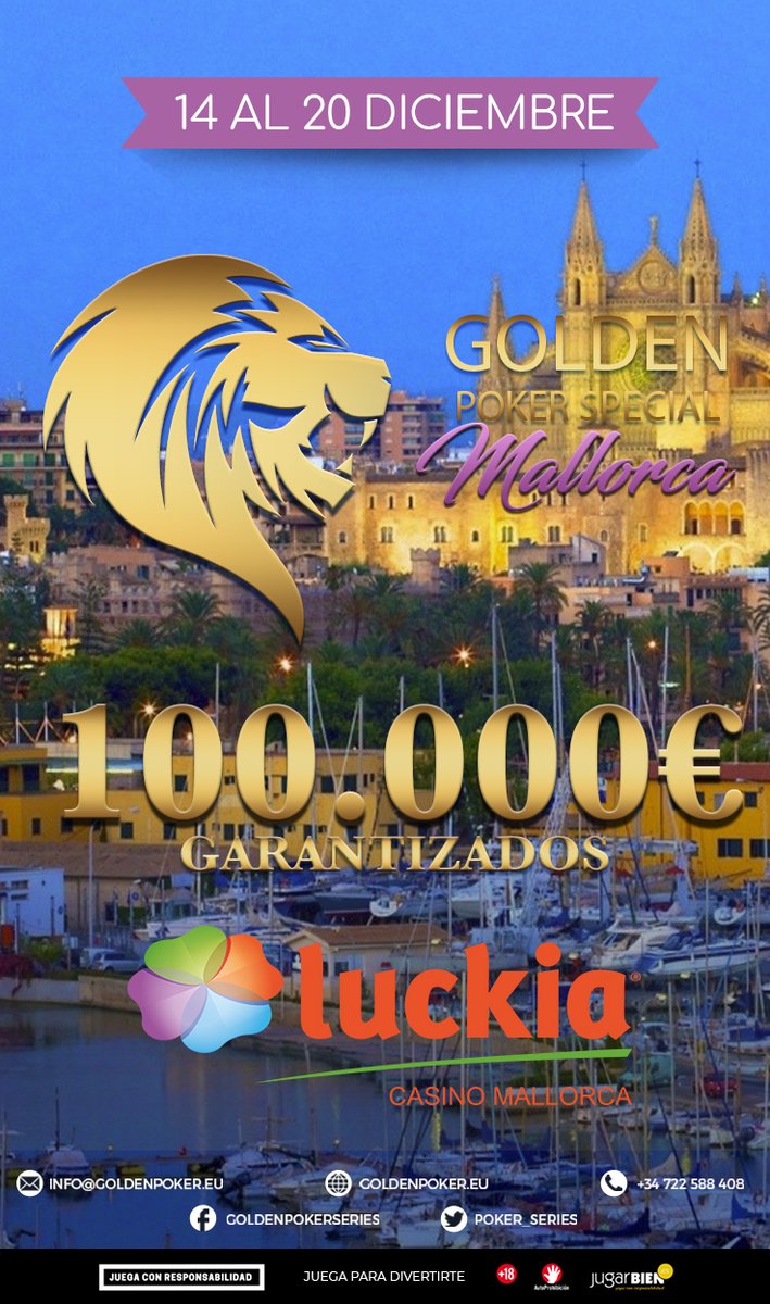 La primera semana de febrero arrancará la primera etapa de las Golden Poker Special 100.000€ y aprovechamos para anunciar las etapas confirmadas‼️

📆Calendario de eventos:

✅3 al 9 febrero @CasinoAdmGra 

✅6 al 12 julio <a href="/CasinoExtremadu/">Orenes Gran Casino Extremadura</a> 

✅14 al 20 diciembre <a href="/CasinoMallorca/">Casino de Mallorca</a>