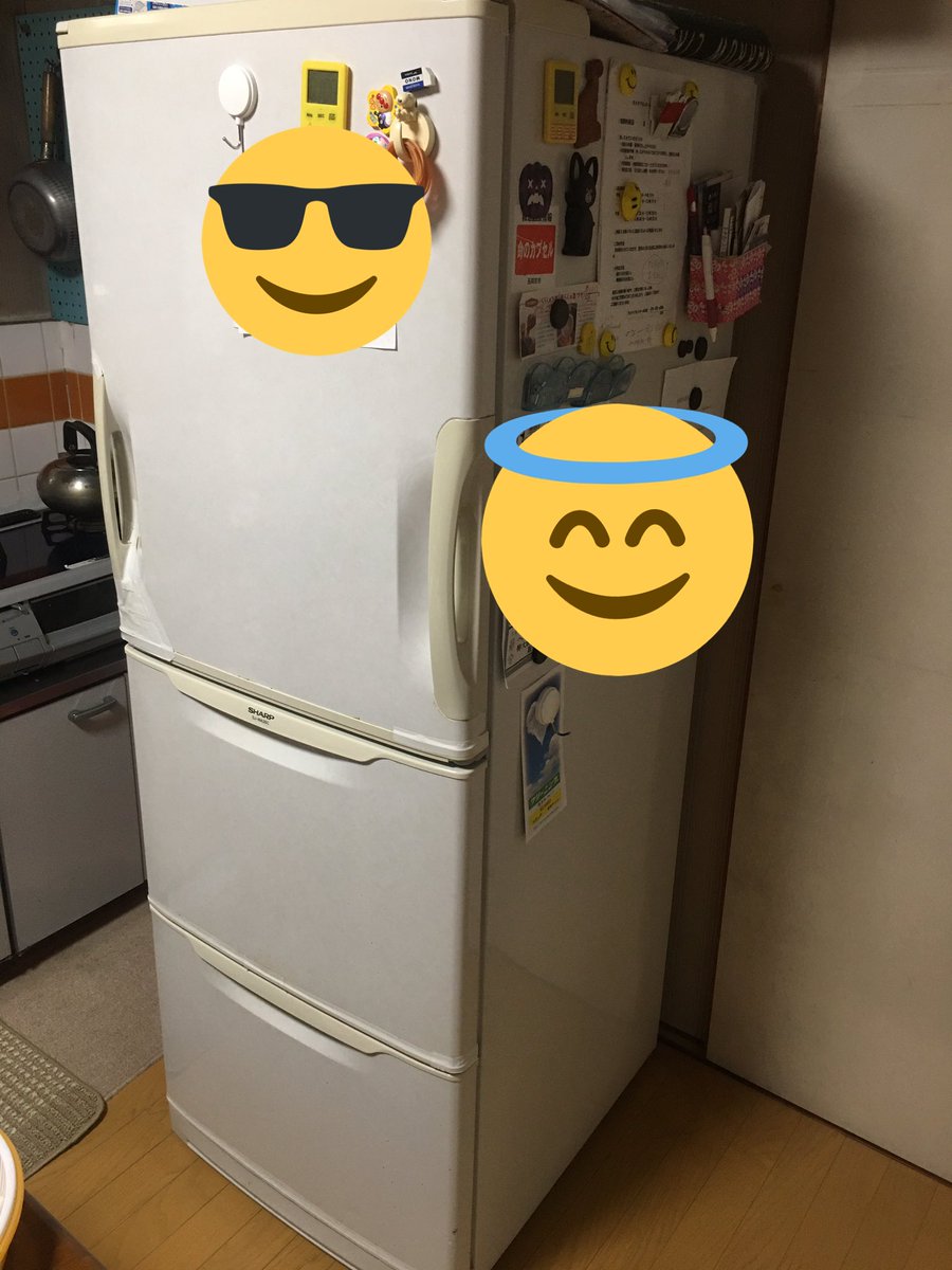 takechan04081's tweet photo. おばあちゃん(84歳)の家で使ってるSHARPの冷蔵庫はまさかの20年使ってるらしい！1999年12月購入の超ベテラン
壊れたら新しいの買うと決めて10年経過してるらしい笑
#SHARP #冷蔵庫 #20年選手 #物持ち良すぎ https://t.co/Tco1YngVQt