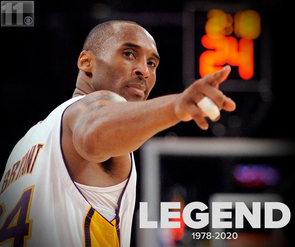 WTOL11Toledo's tweet photo. NBA Legend Kobe Bryant has died in a helicopter crash in California. Rest in peace, Kobe. https://t.co/imLZ66mc41