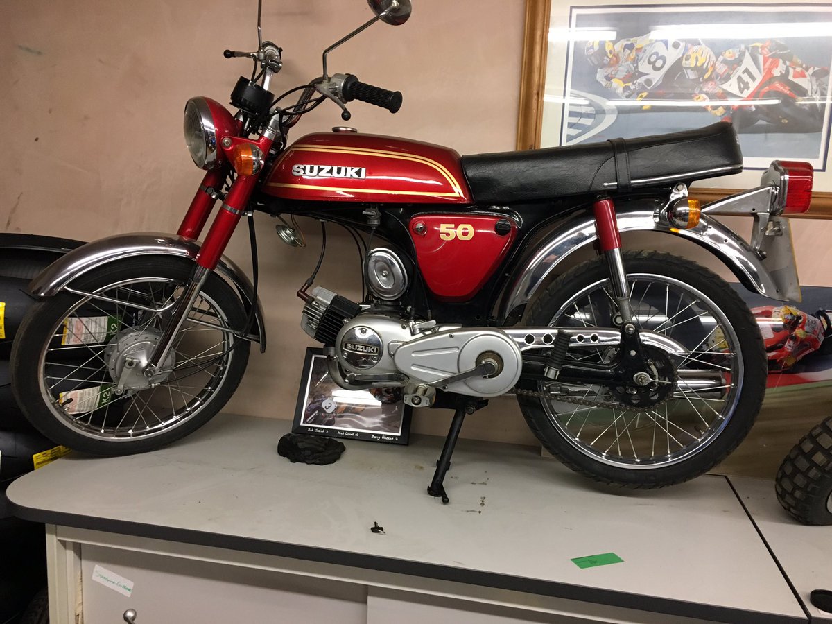 Jimwhit69's tweet photo. I have a restored Suzuki AP50 to sell if anybody wants to relive their youth ! . . Not my restoration but reasonable . . Runs and rides good ! https://t.co/OT0mntgtxC