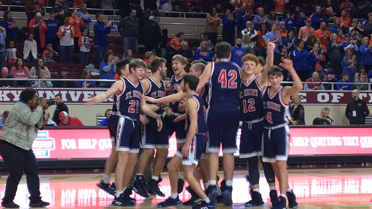 JWeberSports's tweet photo. FINAL!: St Henry 77, Frankfort 70. Wyatt Vieth 30 points to lead @StHenrySports to the title! https://t.co/wonJ8GYnE3